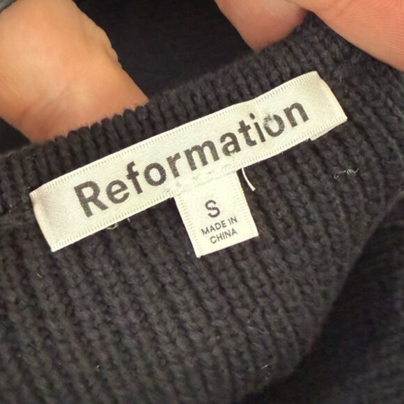 REFORMATION Black Romy Halter Sweater Vest - Picture 5 of 9